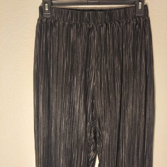 Spring Haze Black Pleated Wide-Leg Pants | Flowy High-Rise Trousers Size L - Picture 6 of 8